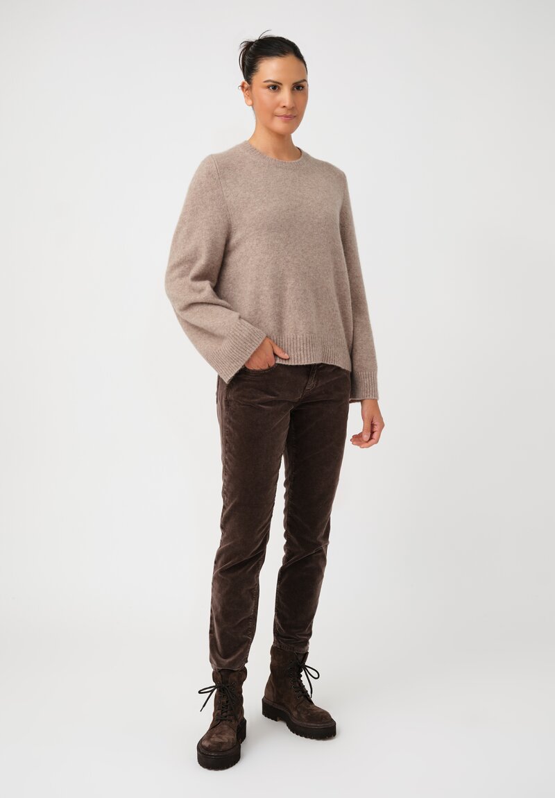 Boboutic Cashmere & Silk Balloon Sleeve Sweater in Natural Oat