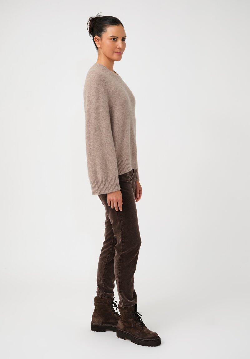 Boboutic Cashmere & Silk Balloon Sleeve Sweater in Natural Oat