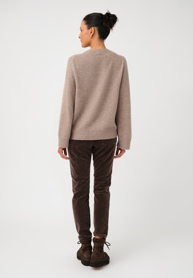 Boboutic Cashmere & Silk Balloon Sleeve Sweater in Natural Oat