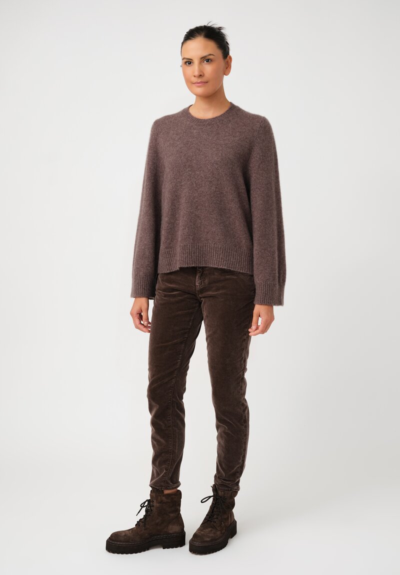 Boboutic Cashmere & Silk Balloon Sleeves Sweater in Taupe Grey