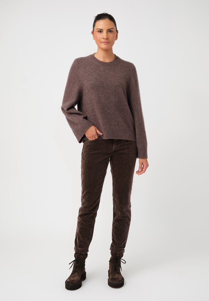 Boboutic Cashmere & Silk Balloon Sleeves Sweater in Taupe Grey