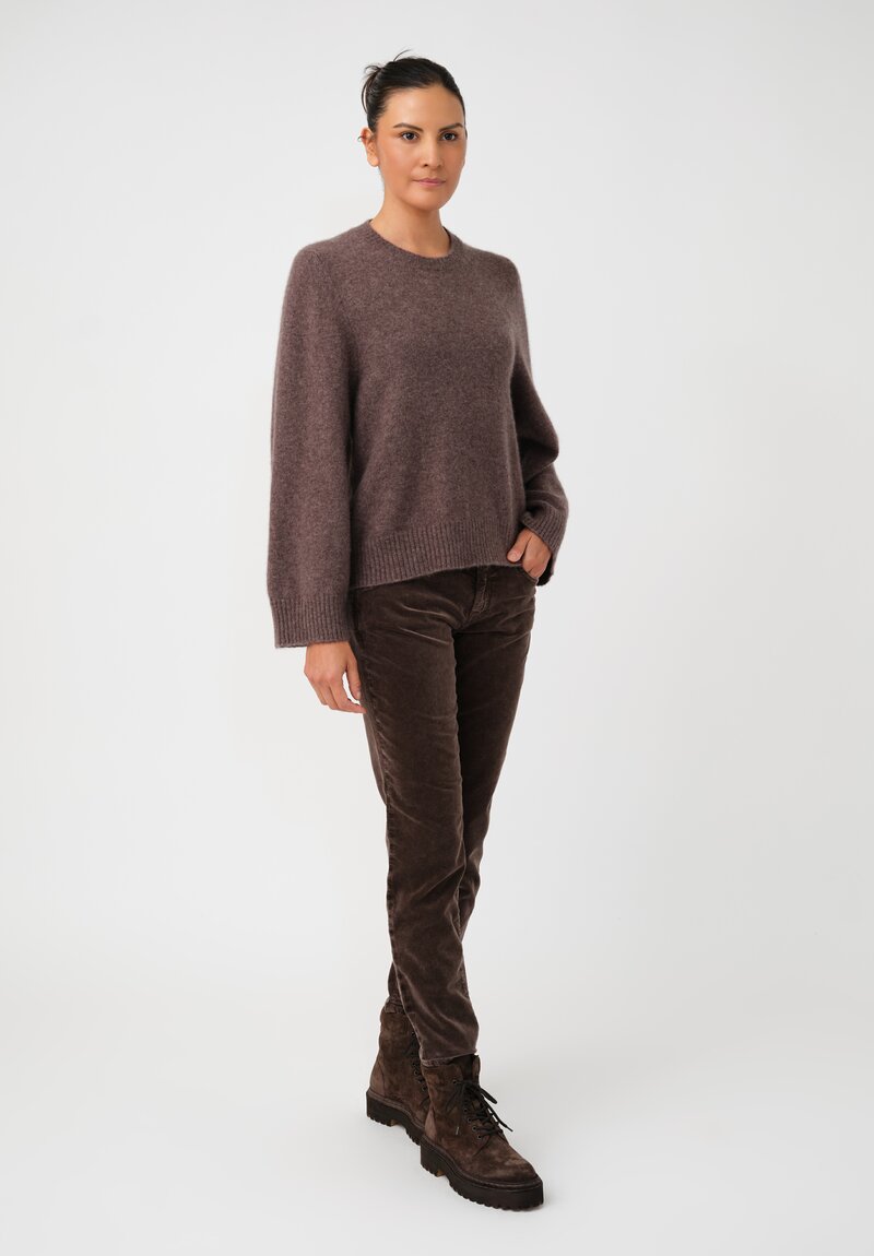 Boboutic Cashmere & Silk Balloon Sleeves Sweater in Taupe Grey