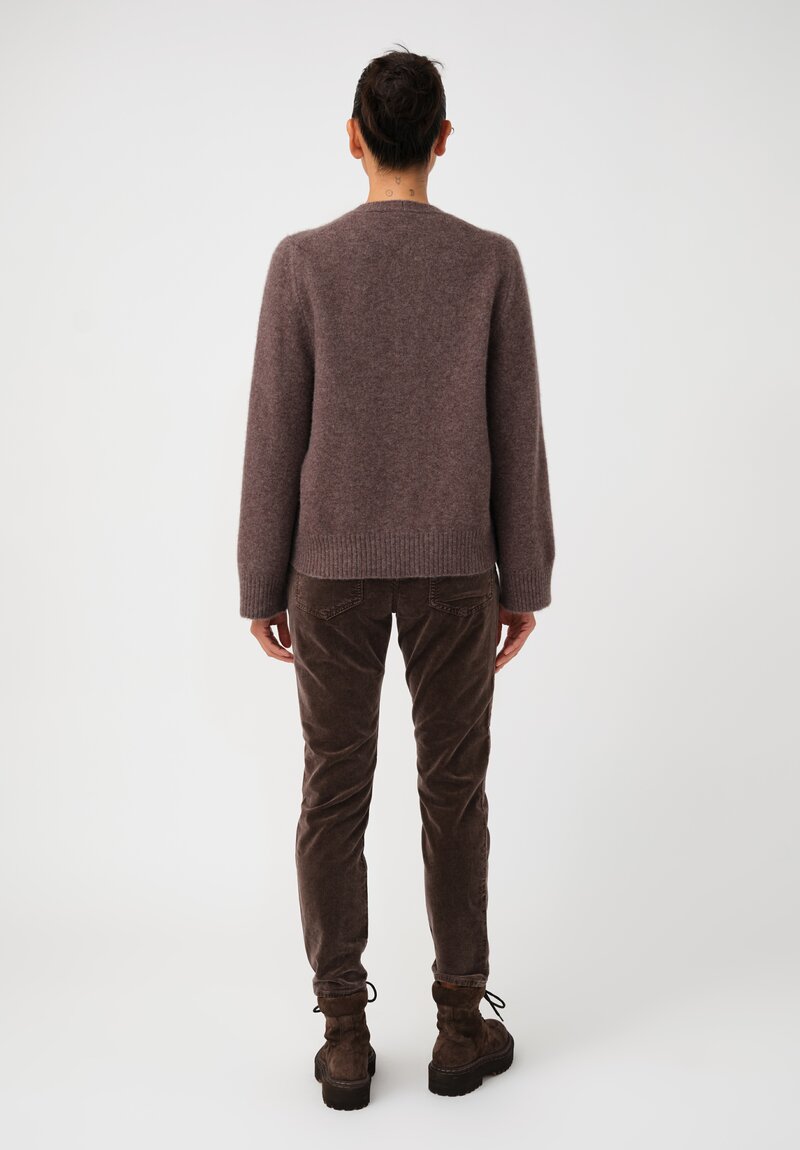 Boboutic Cashmere & Silk Balloon Sleeves Sweater in Taupe Grey