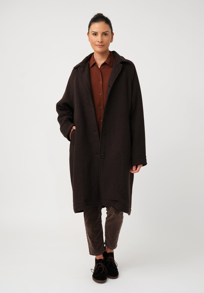 Casey Casey Thermal Oliver Coat in Caffe Brown