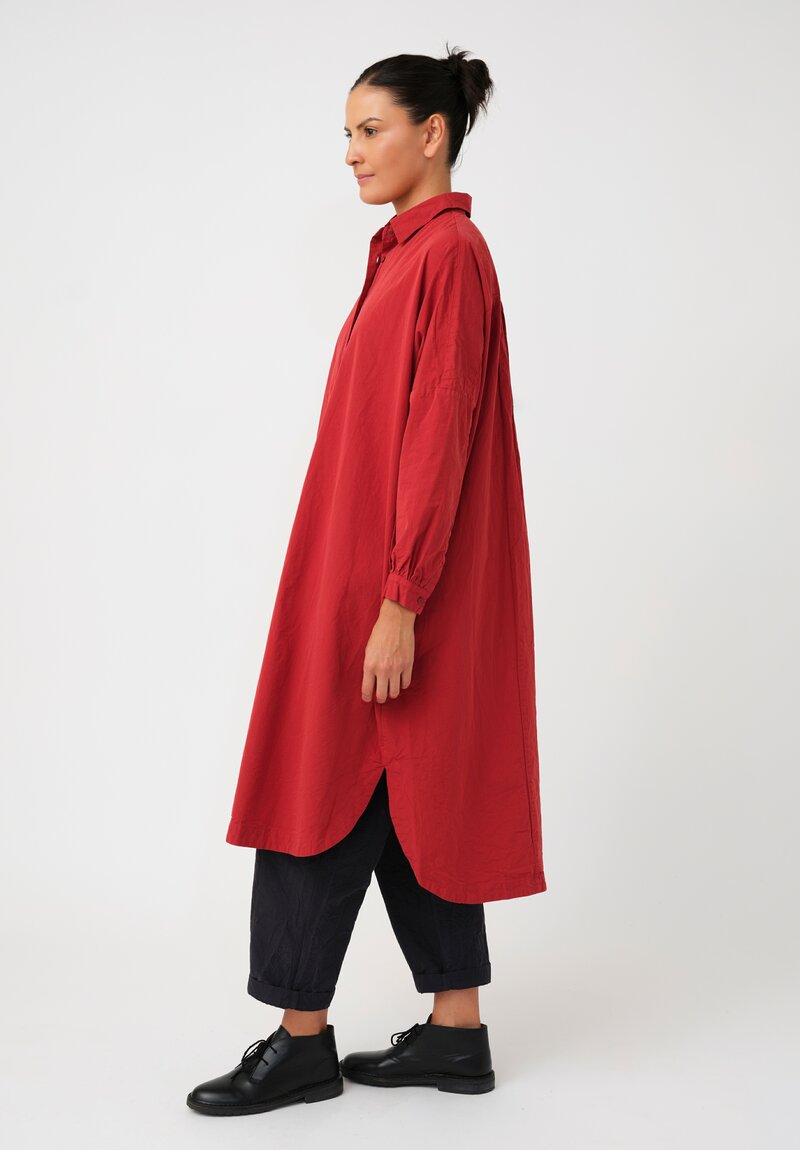 Casey Casey Paper Cotton Pleated Back Yuri Tunic in Red
