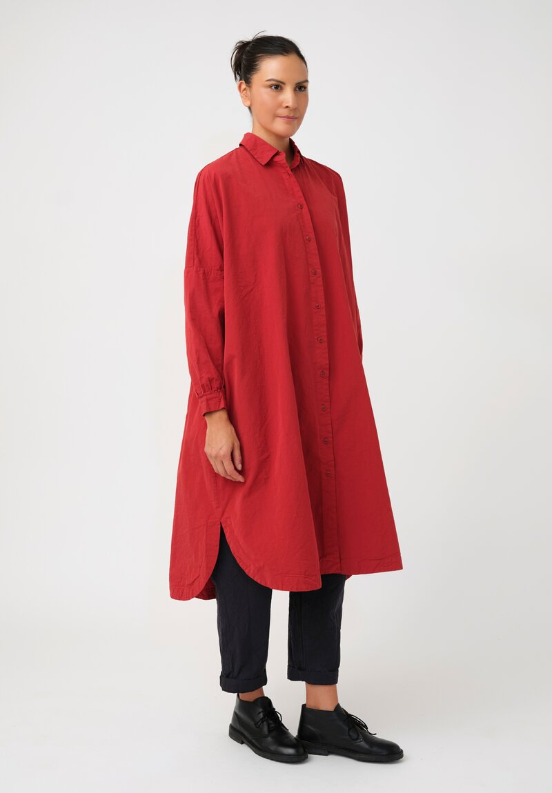Casey Casey Paper Cotton Pleated Back Yuri Tunic in Red