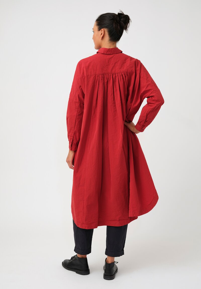 Casey Casey Paper Cotton Pleated Back Yuri Tunic in Red