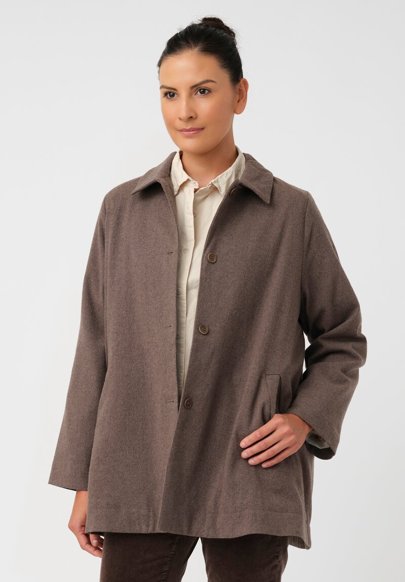 Casey Casey Thermal Cashmere Soleil Button-Down Jacket in Oatmeal Grey