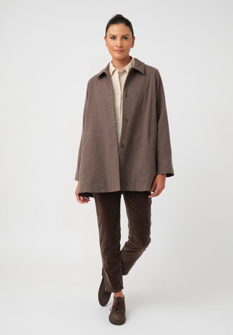 Casey Casey Thermal Cashmere Soleil Button-Down Jacket in Oatmeal Grey