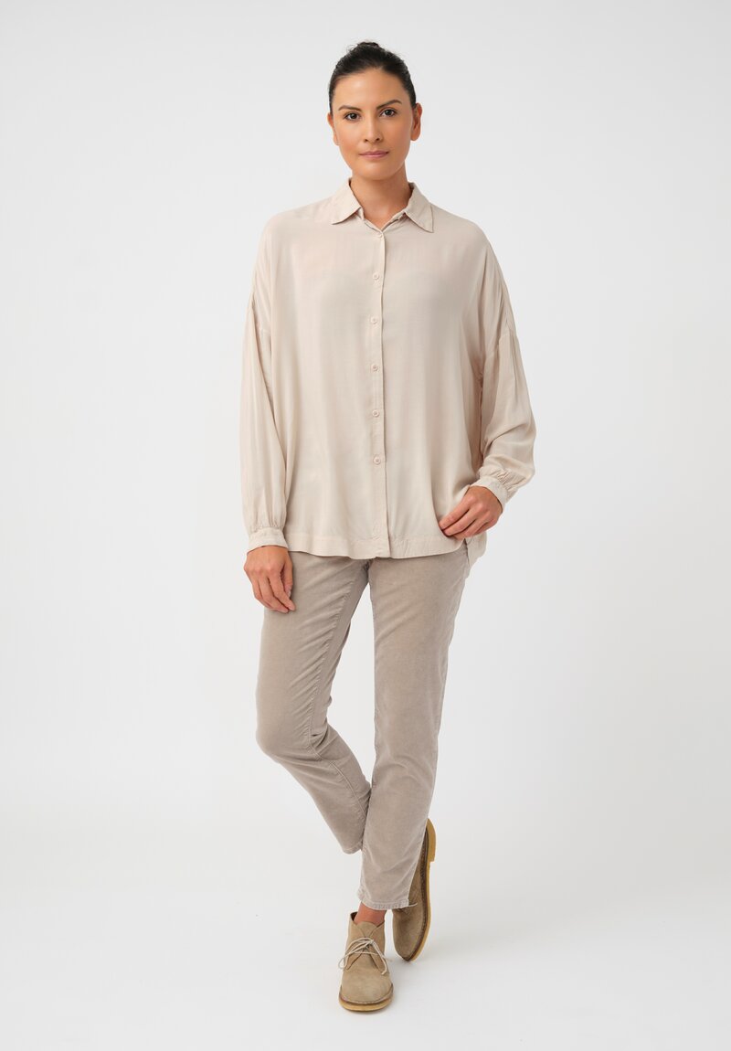 Casey Casey Tissue Squarbi Button-Down Top in Natural Beige