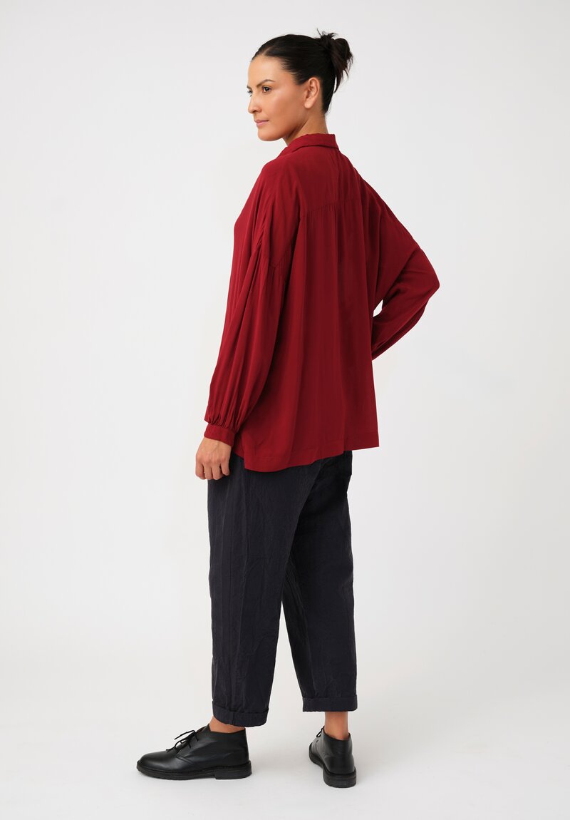 Casey Casey Tissue Gathered Sleeve Detail Squarbi Top