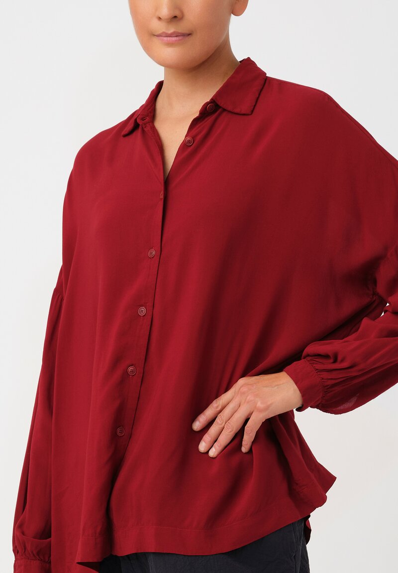 Casey Casey Tissue Gathered Sleeve Detail Squarbi Top