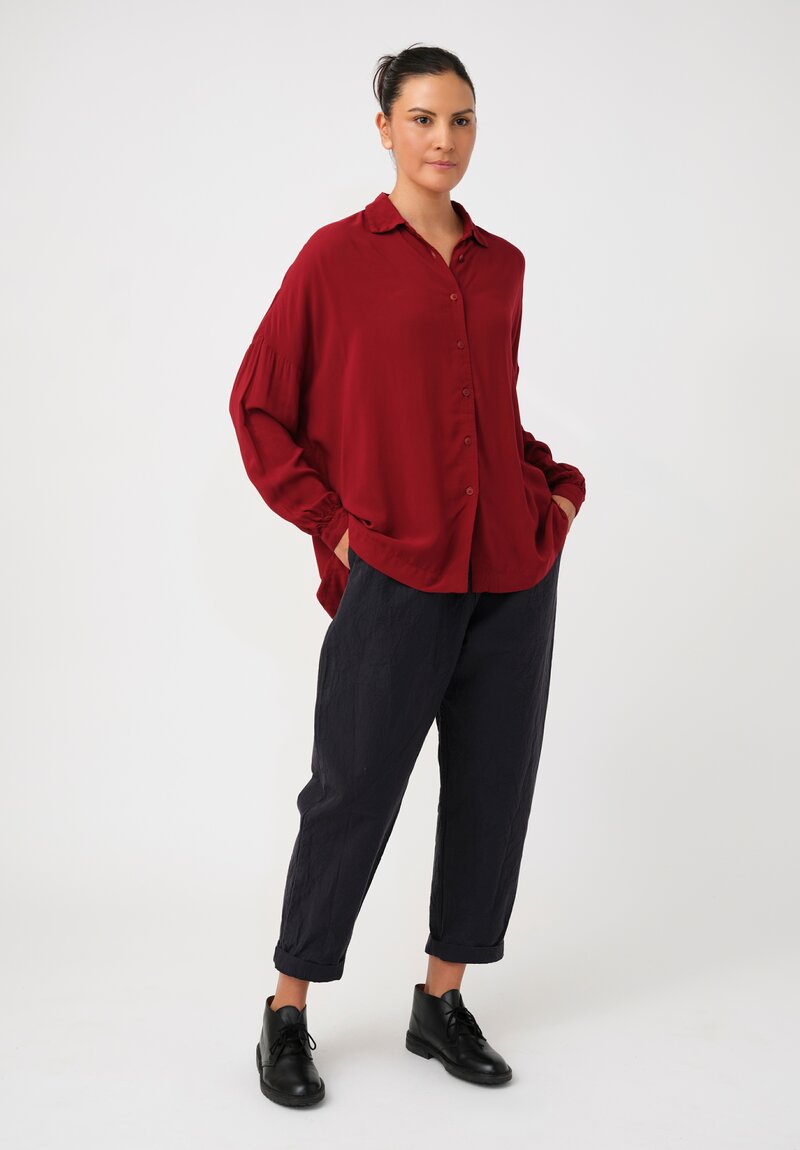 Casey Casey Tissue Gathered Sleeve Detail Squarbi Top