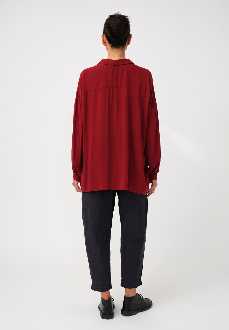 Casey Casey Tissue Gathered Sleeve Detail Squarbi Top