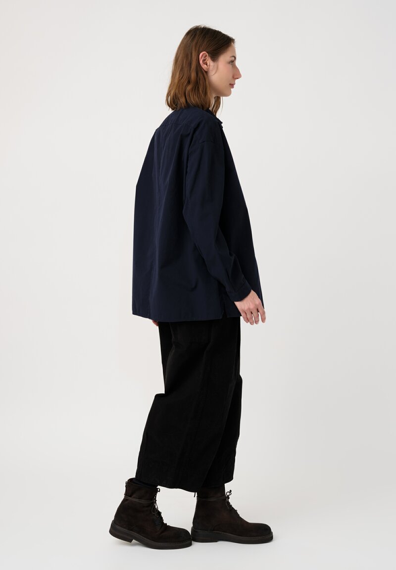 Toogood Fine Cotton Canvas Draughtsman Shirt in Inky Blue