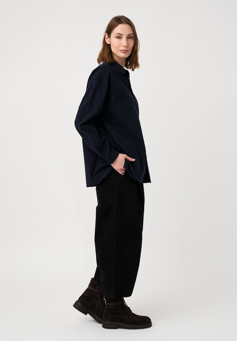 Toogood Fine Cotton Canvas Draughtsman Shirt in Inky Blue