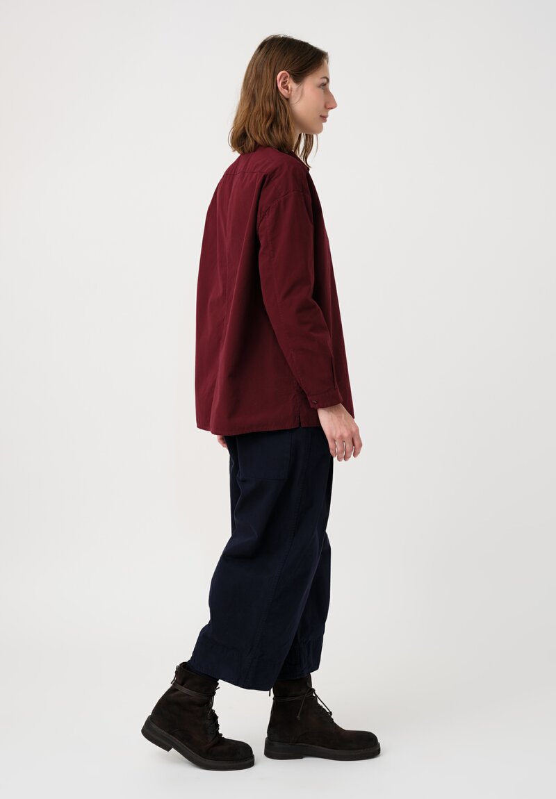 Toogood Fine Cotton Canvas Draughtsman Shirt in Port Wine Red