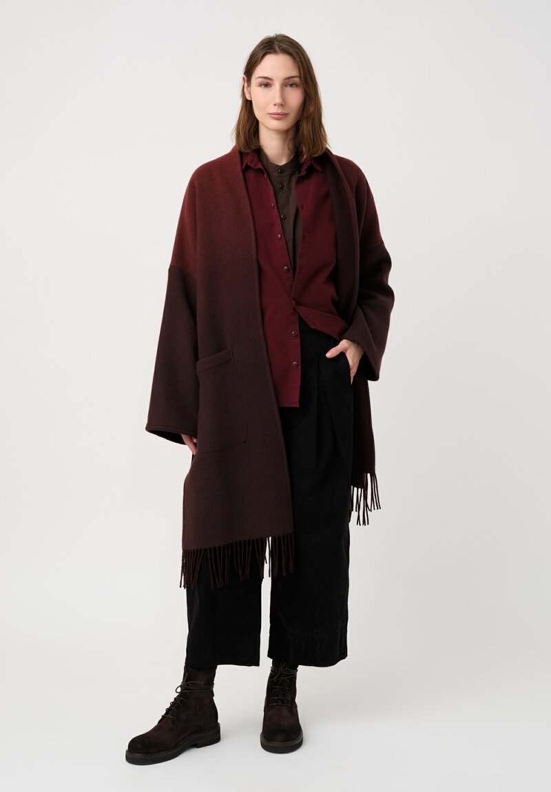 Toogood Organic Cotton Work Twill Etcher Wide Leg Cropped Pants in Flint Black