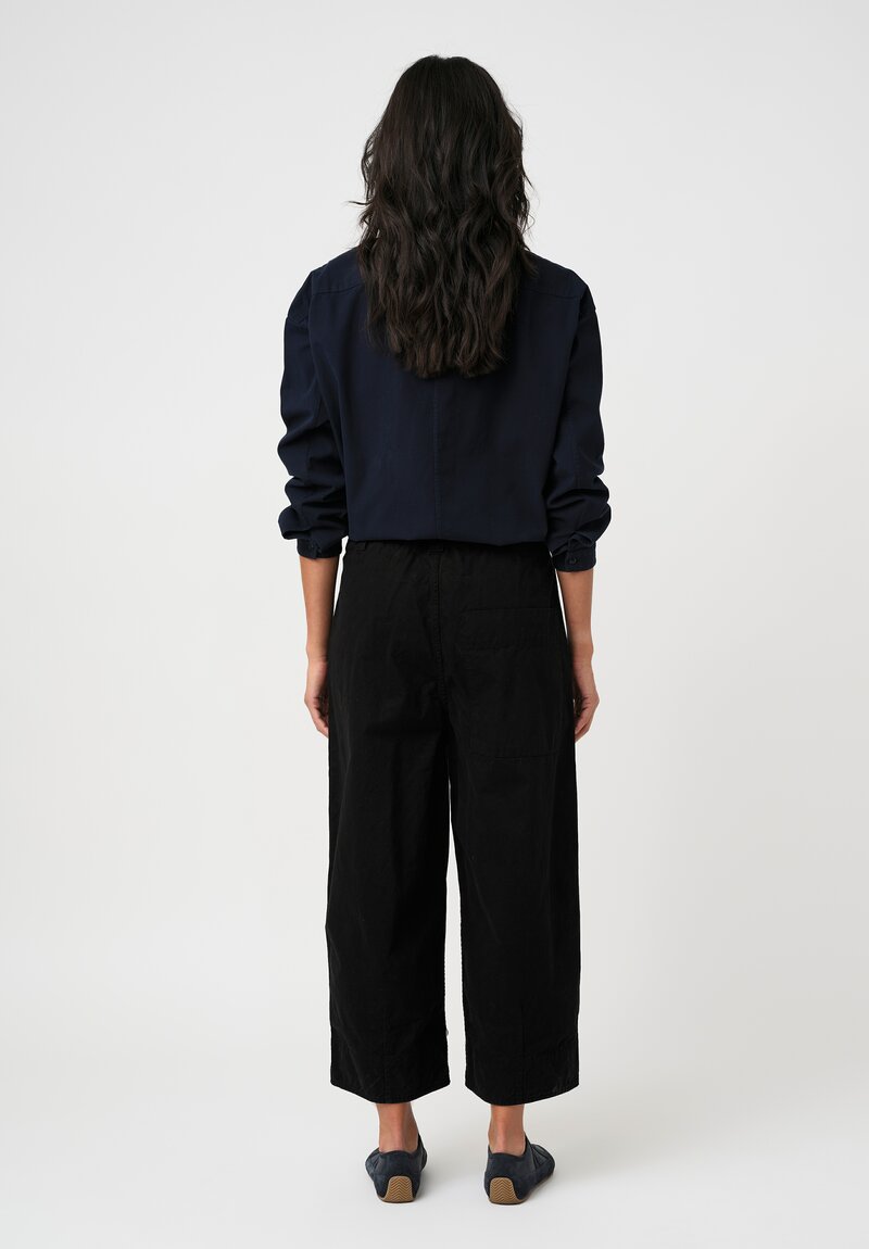 Toogood Organic Cotton Twill 'The Etcher' Barrel Pants in Flint Black