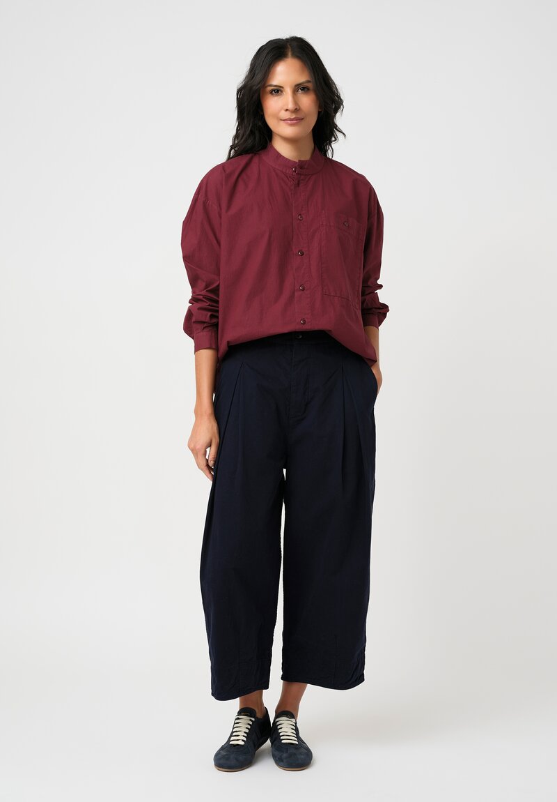 Toogood Organic Cotton Twill 'The Etcher' Barrel Pants in Ink Blue