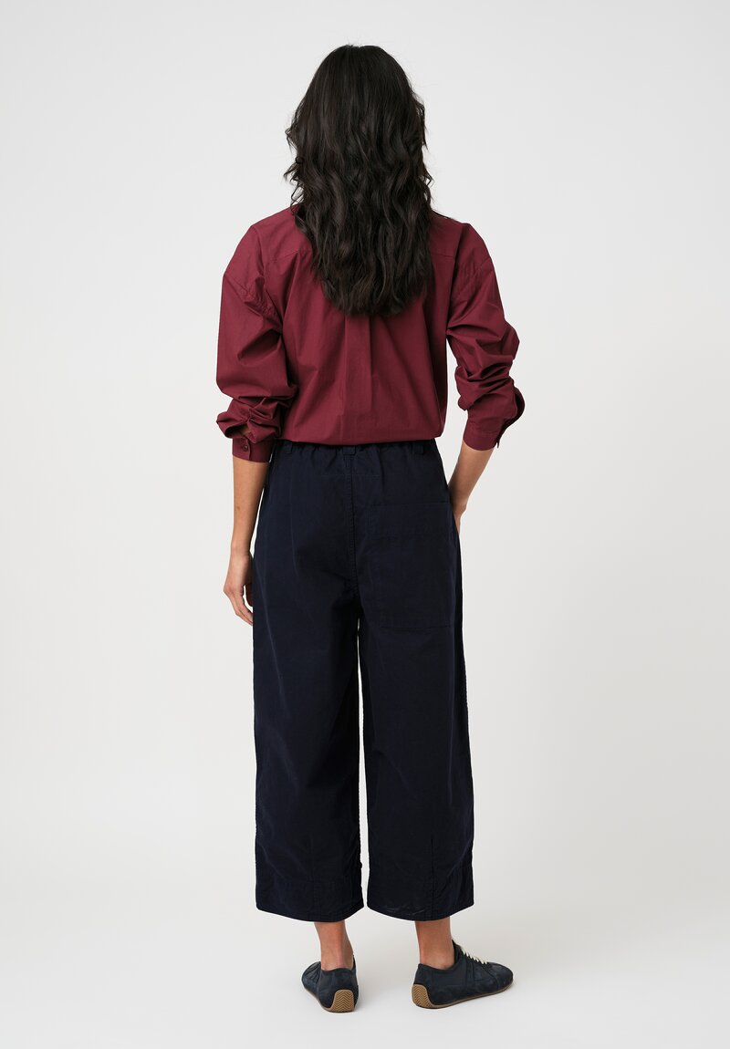 Toogood Organic Cotton Twill 'The Etcher' Barrel Pants in Ink Blue