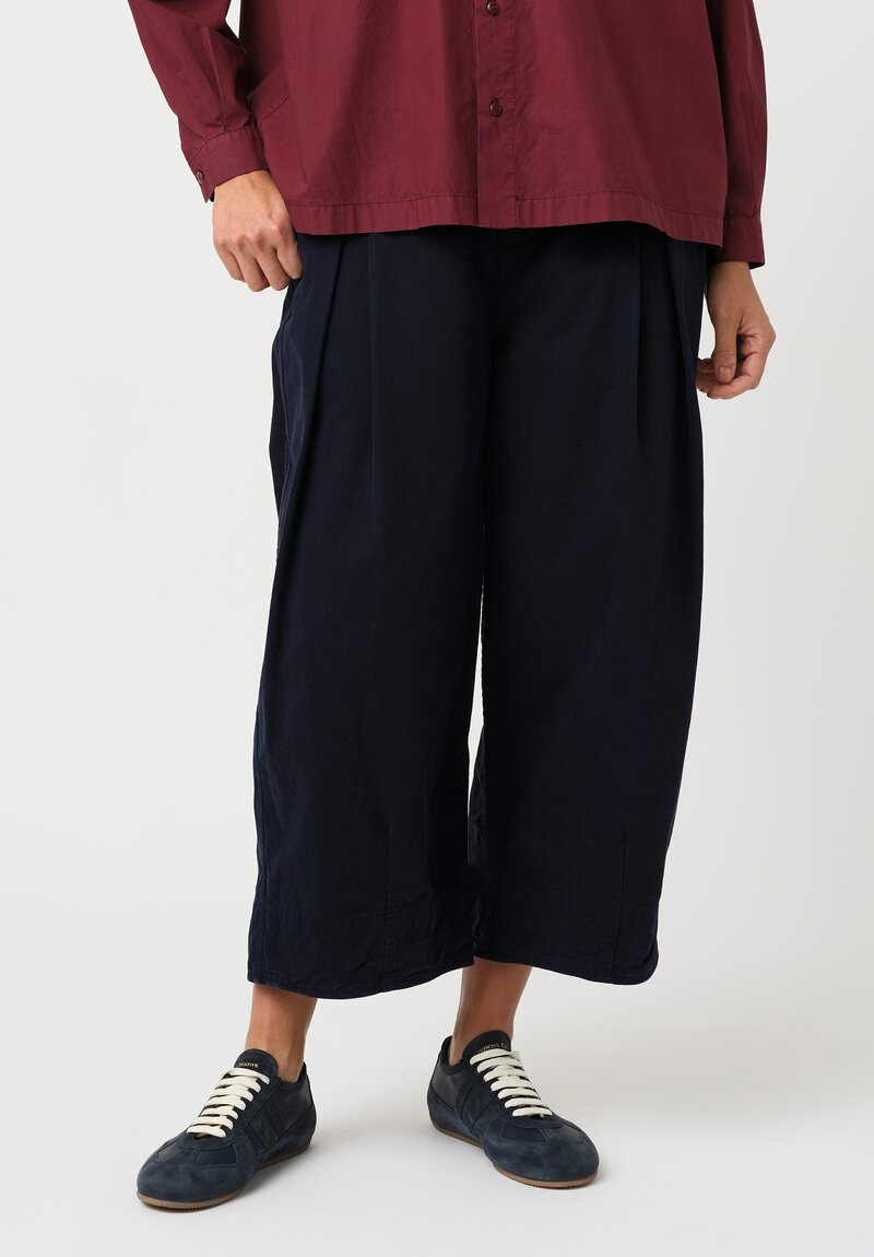 Toogood Organic Cotton Twill 'The Etcher' Barrel Pants in Ink Blue