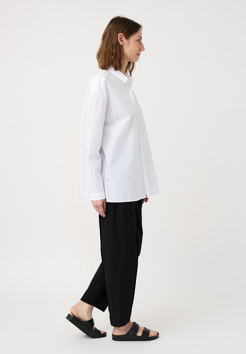 Toogood Structured Cotton Twill Librarian Pintuck Tapered Pants in Inky Blue