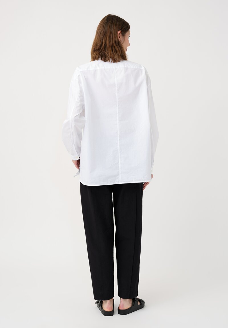 Toogood Structured Cotton Twill Librarian Pintuck Tapered Pants in Inky Blue