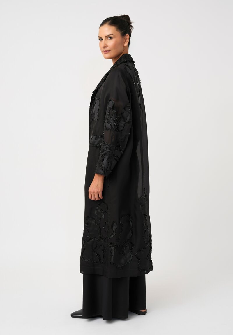 Biyan Silk Organza Beaded Heliana Coat
