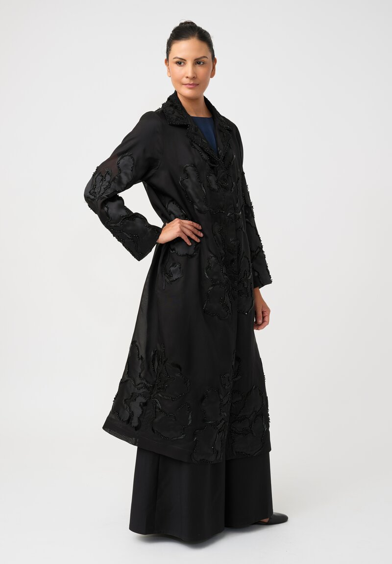 Biyan Silk Organza Beaded Heliana Coat
