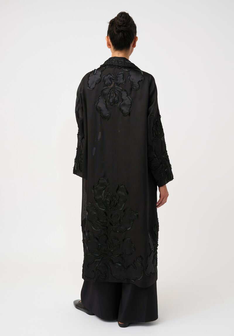 Biyan Silk Organza Beaded Heliana Coat