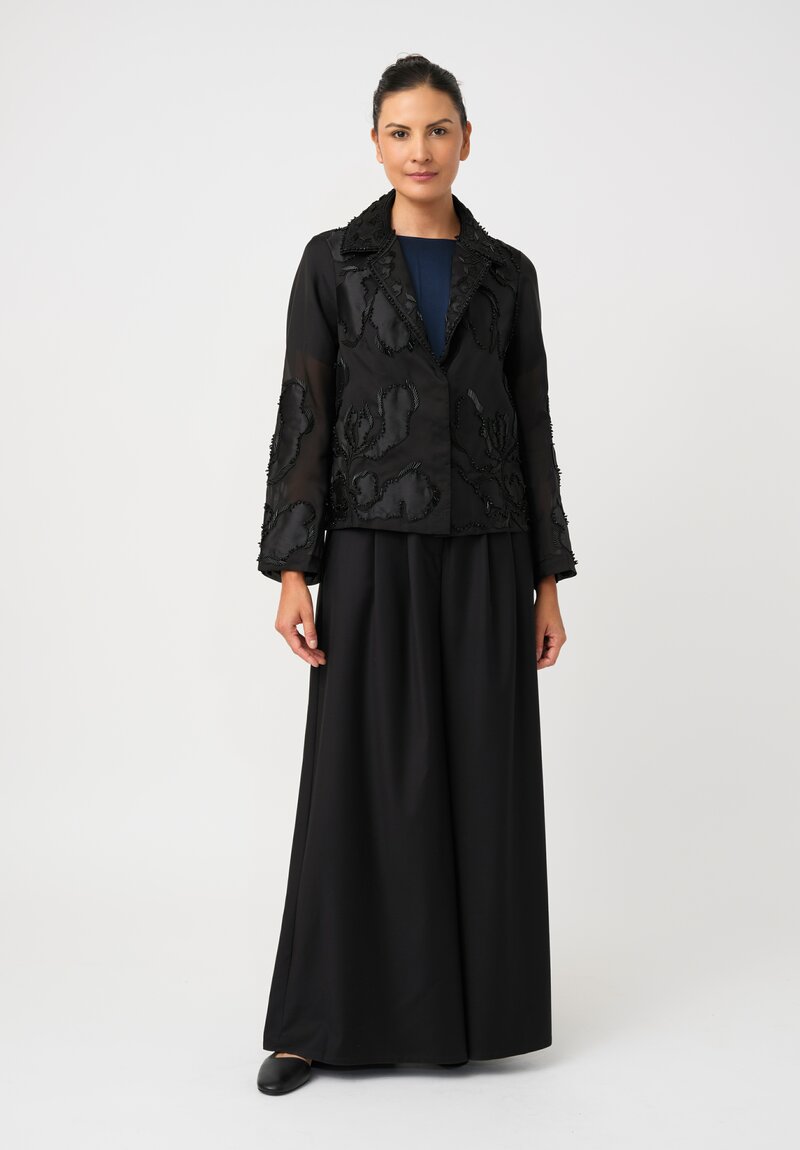 Biyan Silk Organza Beaded Orchid Camiela Blazer