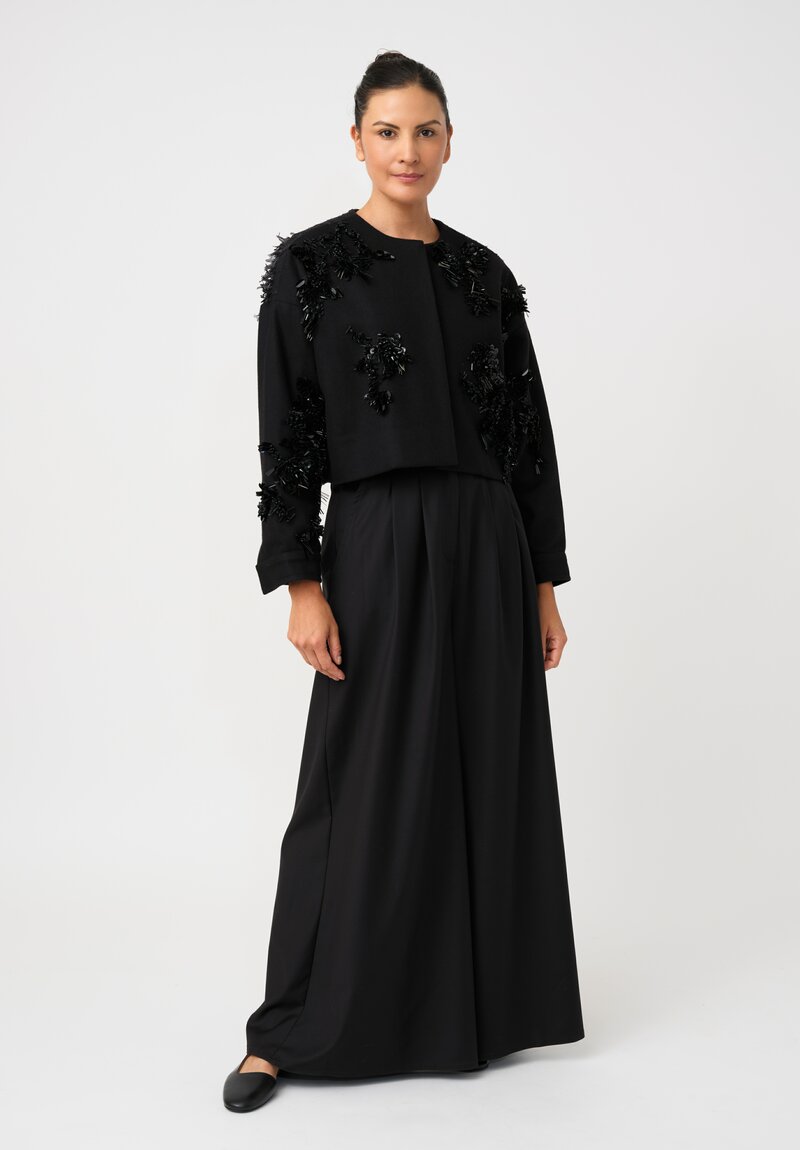 Biyan Cotton Tweed & Felted Confetti Cadea Jacket with Beaded Embellishment