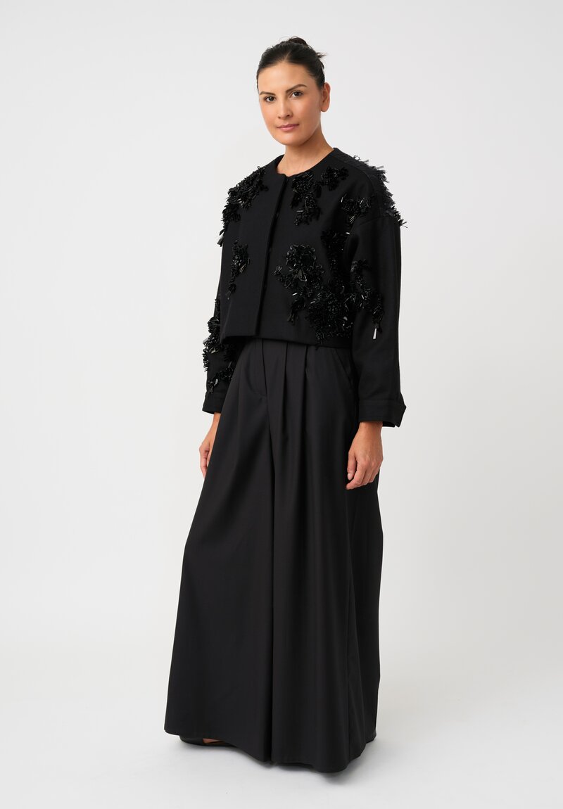 Biyan Cotton Tweed & Felted Confetti Cadea Jacket with Beaded Embellishment