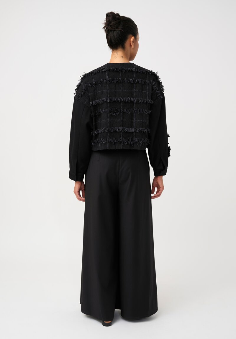 Biyan Cotton Tweed & Felted Confetti Cadea Jacket with Beaded Embellishment