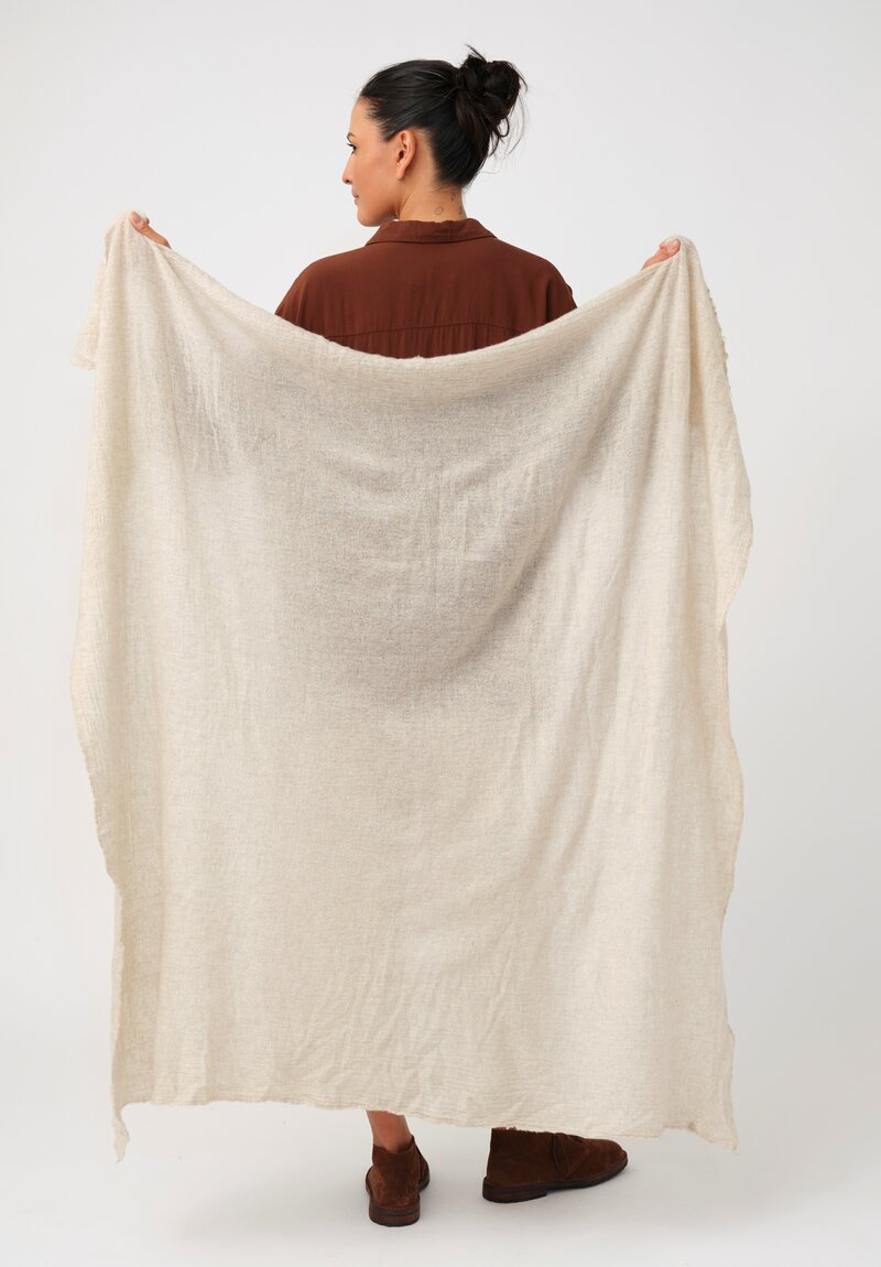 Album di Famiglia Cashmere Serie Numerata Fulard Scarf in Natural Oatmeal