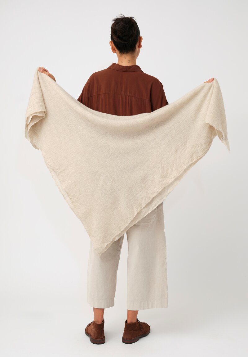 Album di Famiglia Cashmere Serie Numerata Fulard Scarf in Natural Oatmeal