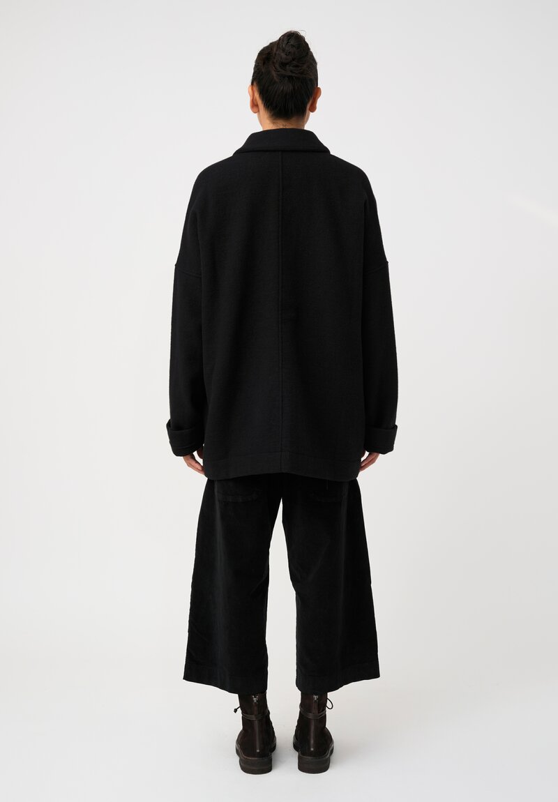 Album di Famiglia Thermal & Felted Serie Numerata Relaxed Blazer in Black