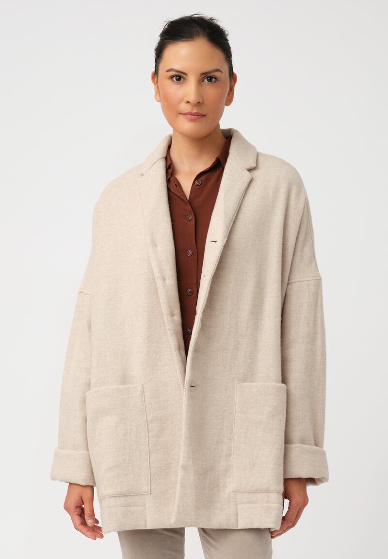 Album di Famiglia Thermal & Felted Serie Numerata Relaxed Blazer in Natural