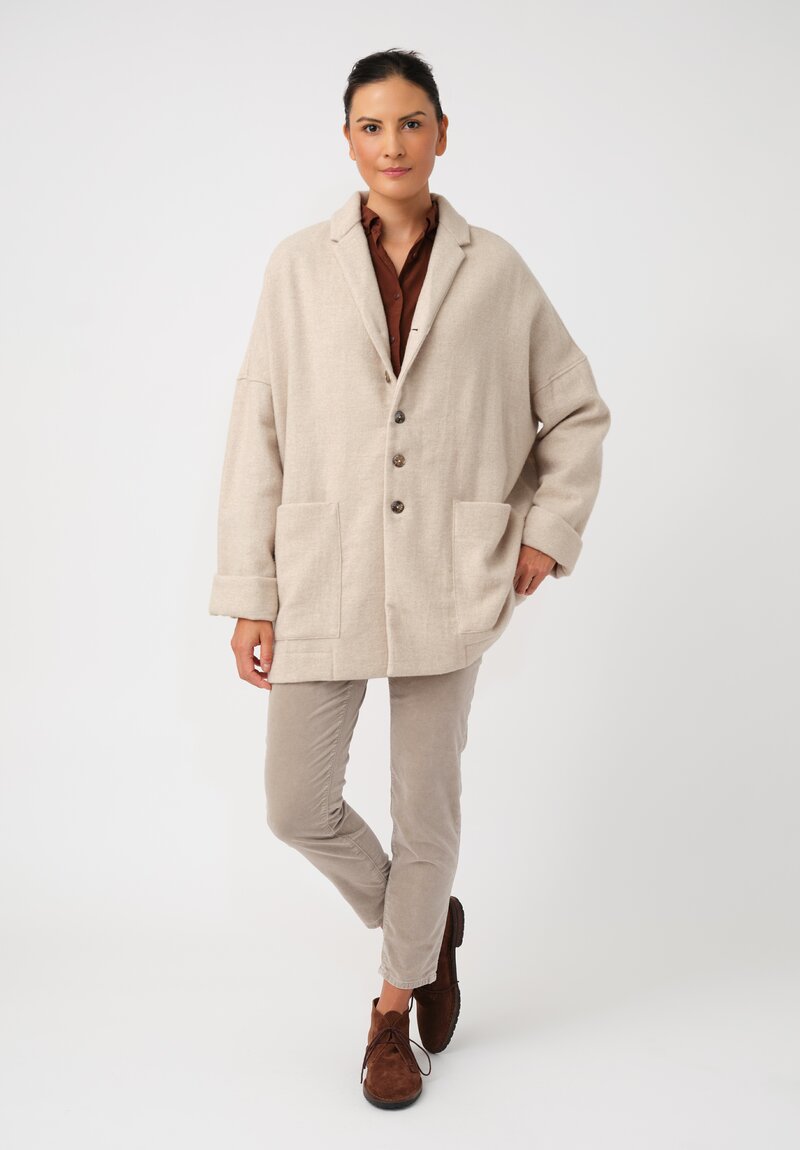 Album di Famiglia Thermal & Felted Serie Numerata Relaxed Blazer in Natural