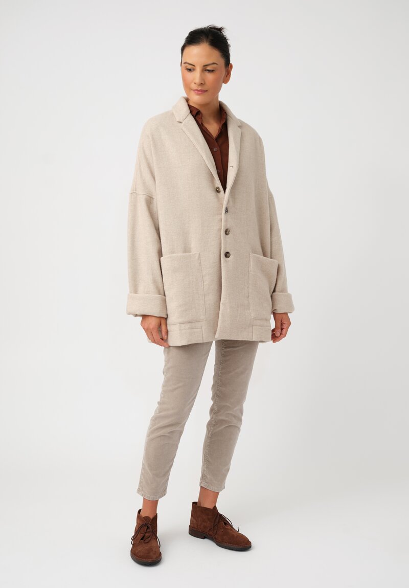 Album di Famiglia Thermal & Felted Serie Numerata Relaxed Blazer in Natural