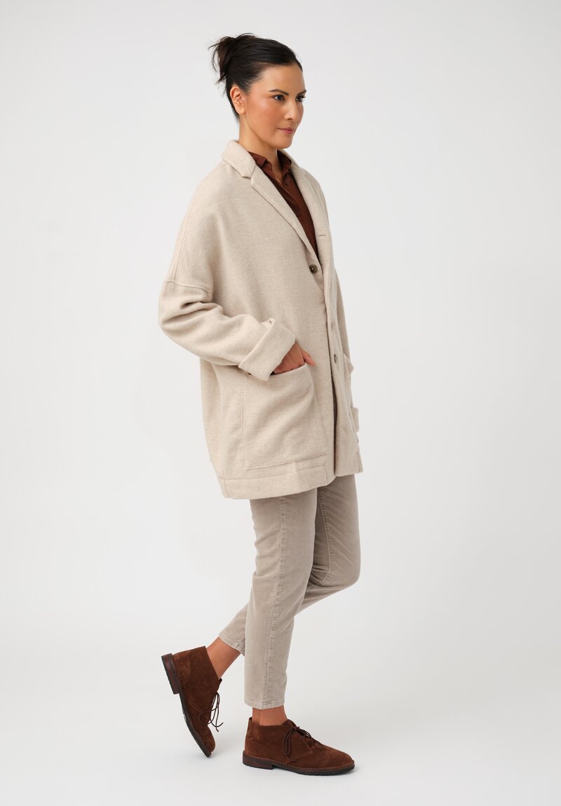 Album di Famiglia Thermal & Felted Serie Numerata Relaxed Blazer in Natural
