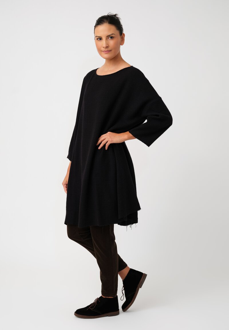 Album di Famiglia Thermal & Felted Serie Numerata Tunic in Black