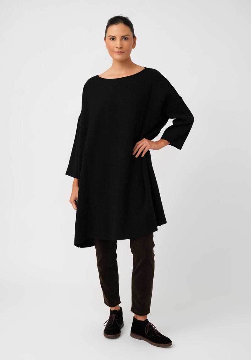Album di Famiglia Thermal & Felted Serie Numerata Tunic in Black