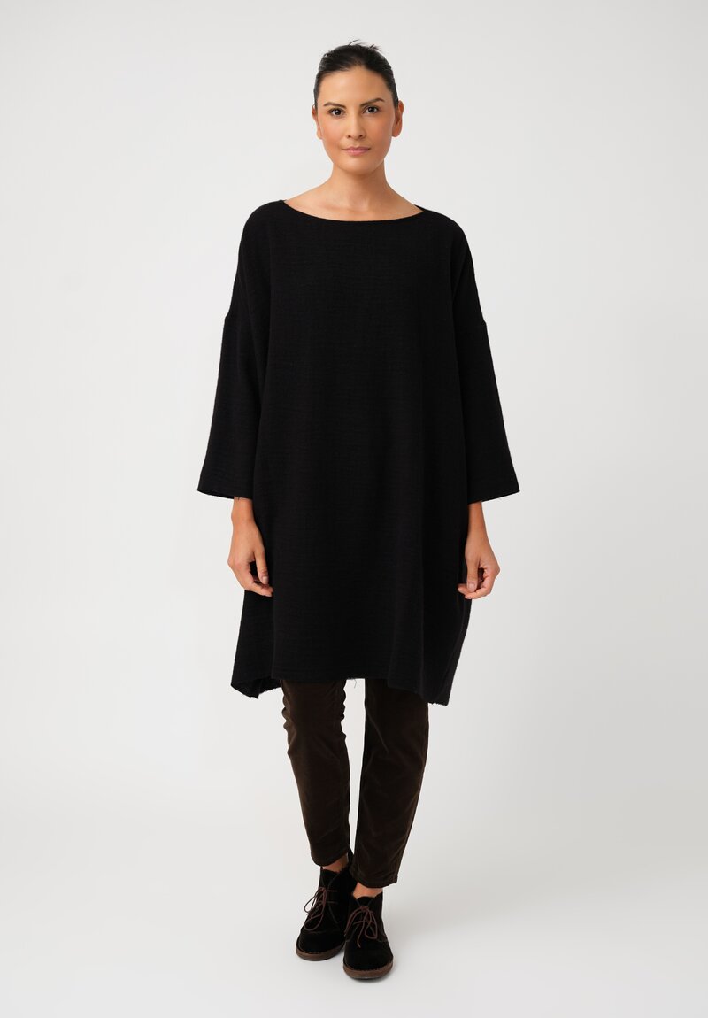 Album di Famiglia Thermal & Felted Serie Numerata Tunic in Black