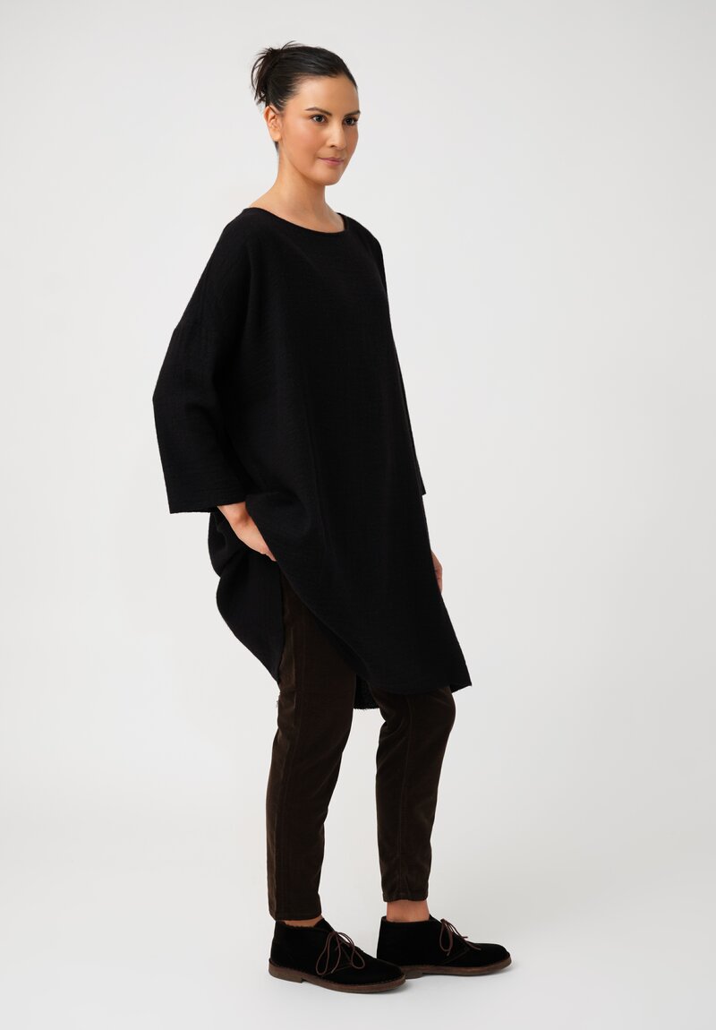 Album di Famiglia Thermal & Felted Serie Numerata Tunic in Black