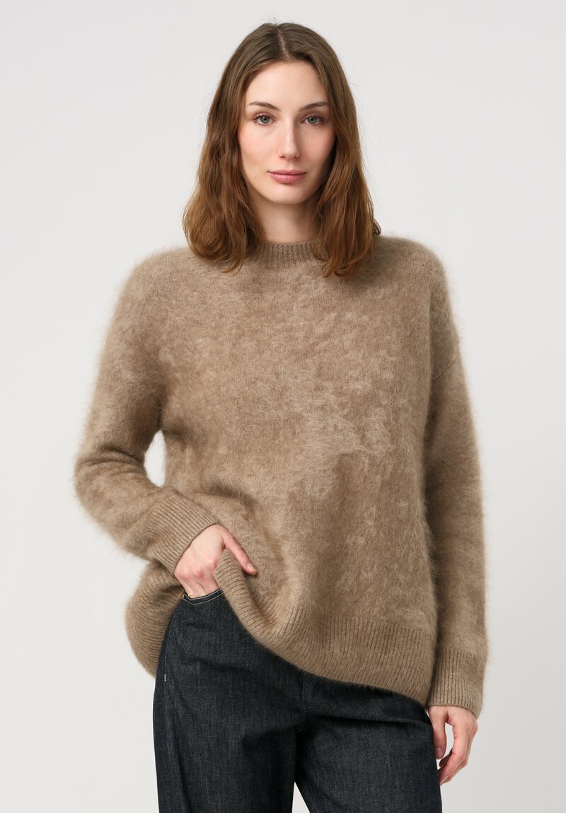 S Max Mara Brushed Cashmere Dante Pullover in Natural Beige