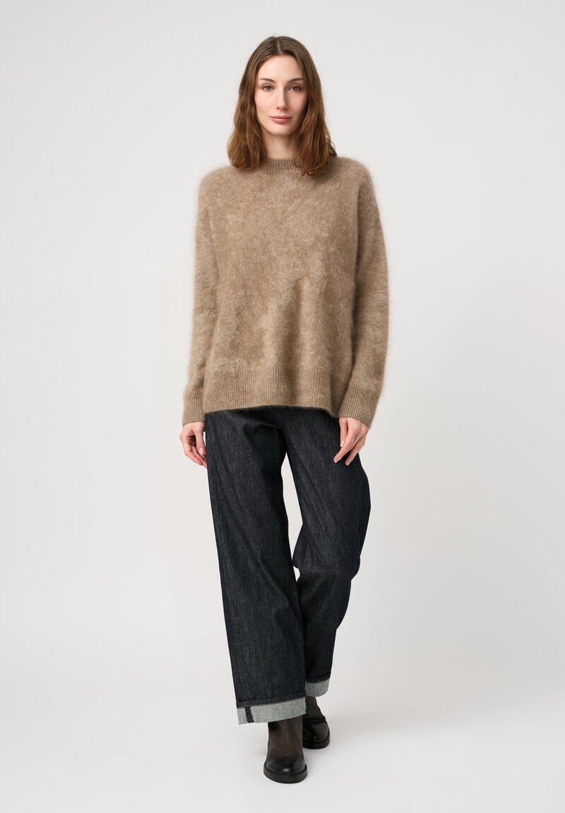 S Max Mara Brushed Cashmere Dante Pullover in Natural Beige