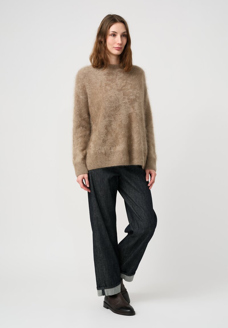 S Max Mara Brushed Cashmere Dante Pullover in Natural Beige