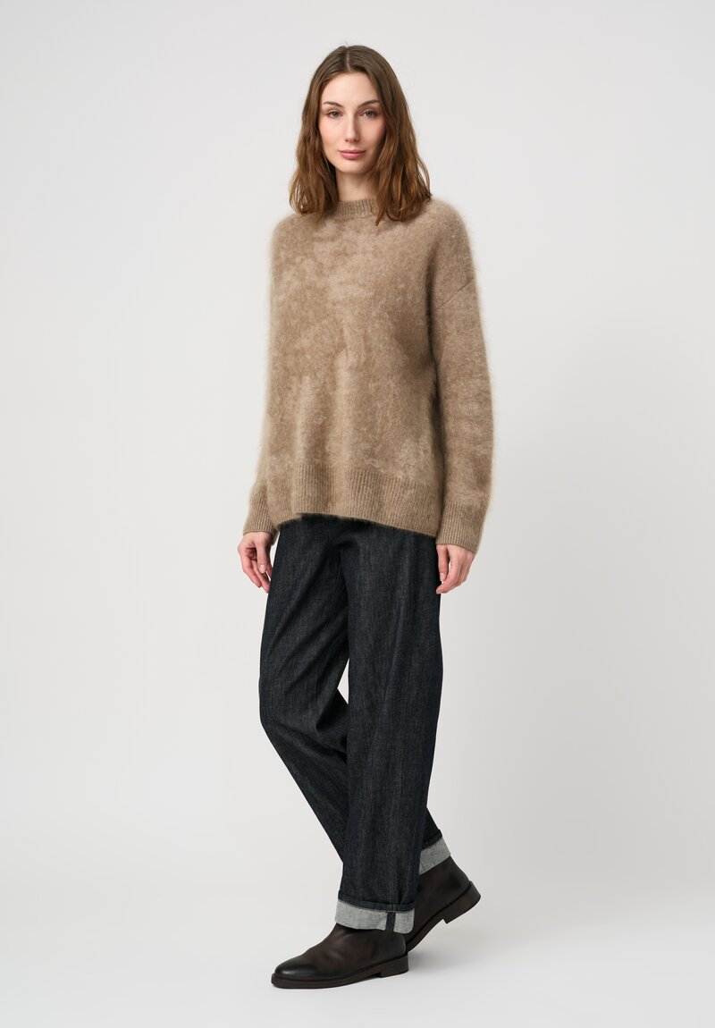 S Max Mara Brushed Cashmere Dante Pullover in Natural Beige